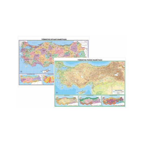 TÜRKİYE HARİTASI FİZİKİ SİYASİ 50*70